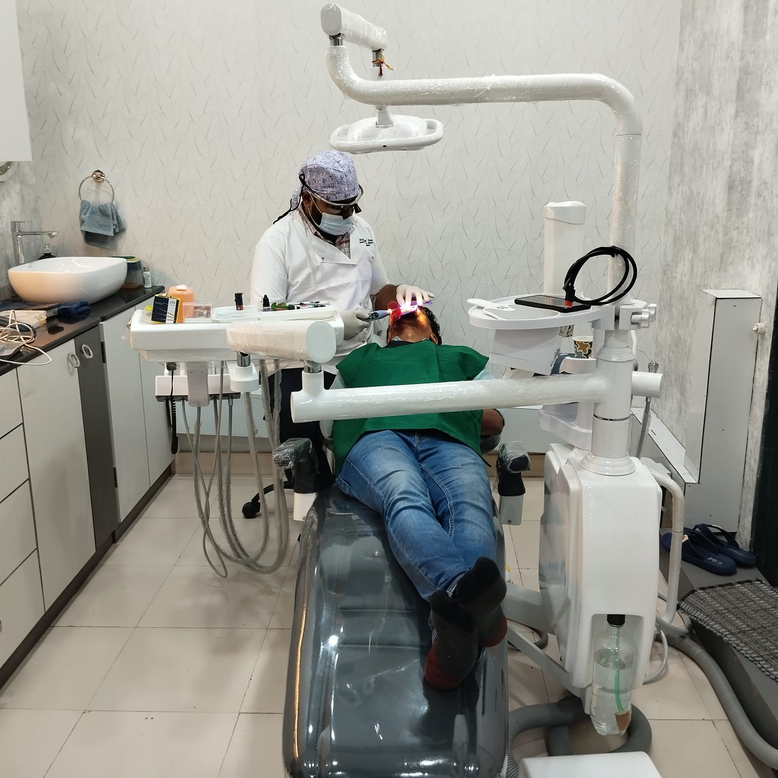A treatment in progress at Samah Dental Care